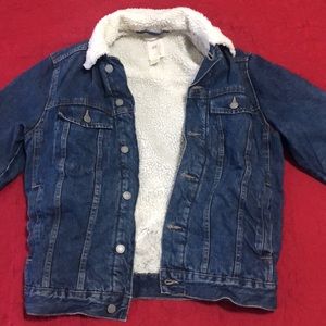 H&M Sherpa Lined Fur Denim Jacket